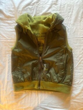 Olive Green Hooded Puffer Vest